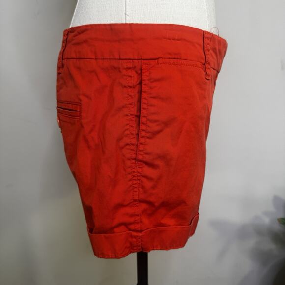 Y2K J. CREW Red Low Rise Chino Shorts Cuffed Clean Girl Indie Fairy Preppy 2 - Picture 4 of 9